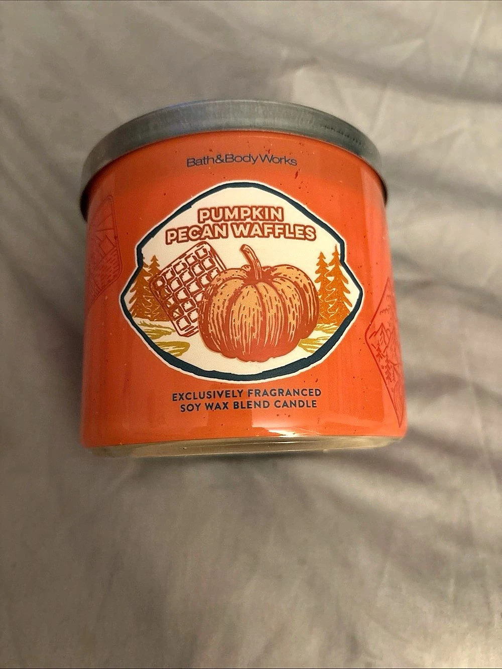 Bath & Body Works PUMPKIN PECAN WAFFLES CANDLE Scented Large 14.5 oz NEW Fall